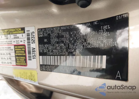 2014 Toyota Sienna Le V6 8 Passenger from USA, damaged, VIN 5TDKK3DC9ES449478